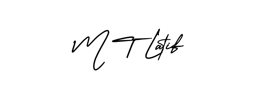 How to Draw M T Latif signature style? AmerikaSignatureDemo-Regular is a latest design signature styles for name M T Latif. M T Latif signature style 3 images and pictures png