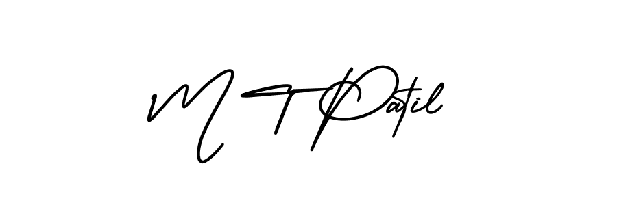 The best way (AmerikaSignatureDemo-Regular) to make a short signature is to pick only two or three words in your name. The name M T Patil include a total of six letters. For converting this name. M T Patil signature style 3 images and pictures png