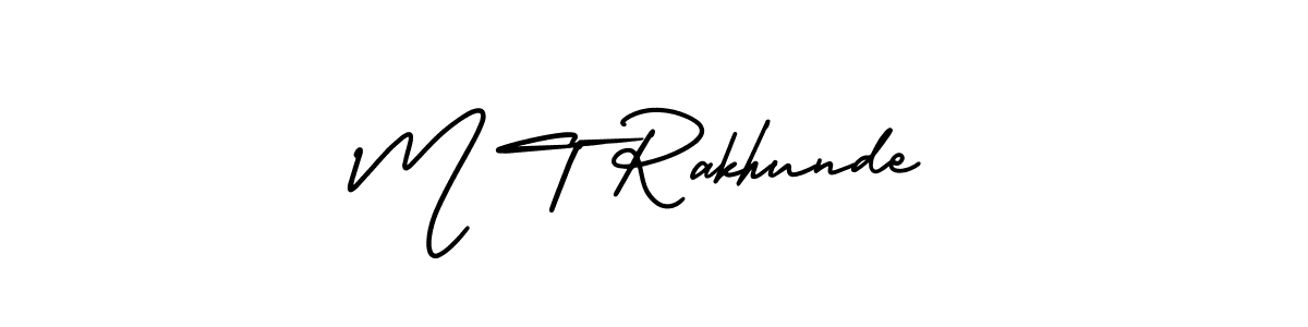 AmerikaSignatureDemo-Regular is a professional signature style that is perfect for those who want to add a touch of class to their signature. It is also a great choice for those who want to make their signature more unique. Get M T Rakhunde name to fancy signature for free. M T Rakhunde signature style 3 images and pictures png