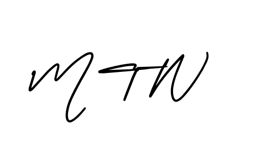 Create a beautiful signature design for name M T W. With this signature (AmerikaSignatureDemo-Regular) fonts, you can make a handwritten signature for free. M T W signature style 3 images and pictures png