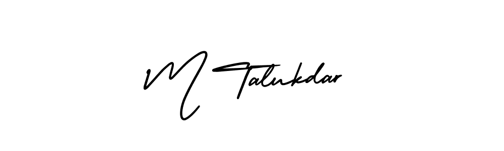 The best way (AmerikaSignatureDemo-Regular) to make a short signature is to pick only two or three words in your name. The name M Talukdar include a total of six letters. For converting this name. M Talukdar signature style 3 images and pictures png