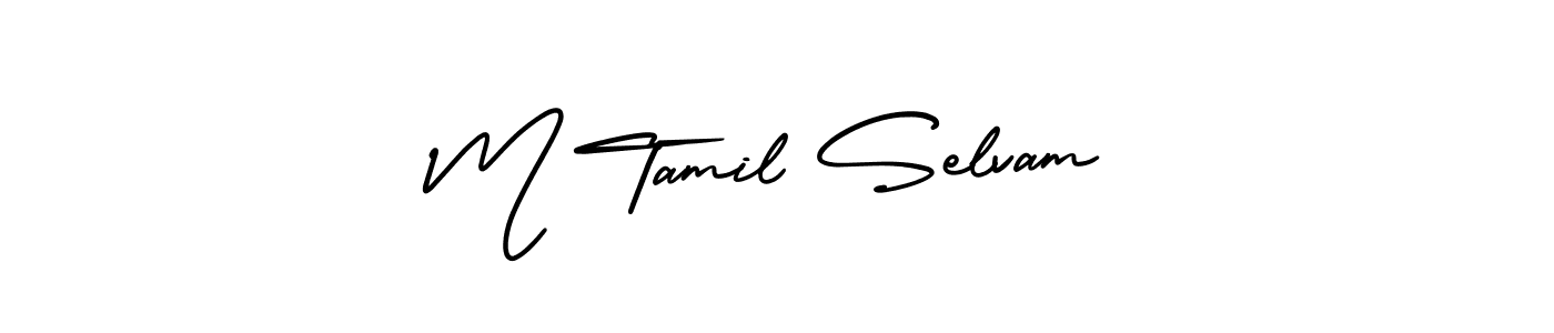 Design your own signature with our free online signature maker. With this signature software, you can create a handwritten (AmerikaSignatureDemo-Regular) signature for name M Tamil Selvam. M Tamil Selvam signature style 3 images and pictures png