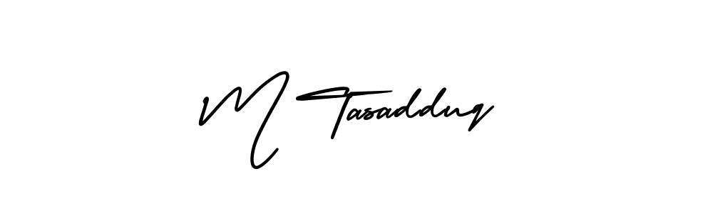 Also we have M Tasadduq name is the best signature style. Create professional handwritten signature collection using AmerikaSignatureDemo-Regular autograph style. M Tasadduq signature style 3 images and pictures png