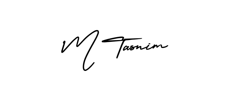 M Tasnim stylish signature style. Best Handwritten Sign (AmerikaSignatureDemo-Regular) for my name. Handwritten Signature Collection Ideas for my name M Tasnim. M Tasnim signature style 3 images and pictures png