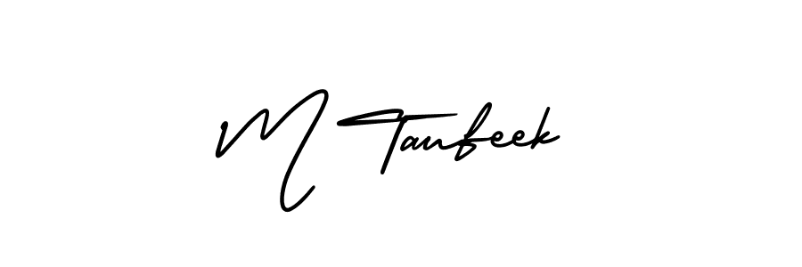 Make a beautiful signature design for name M Taufeek. With this signature (AmerikaSignatureDemo-Regular) style, you can create a handwritten signature for free. M Taufeek signature style 3 images and pictures png
