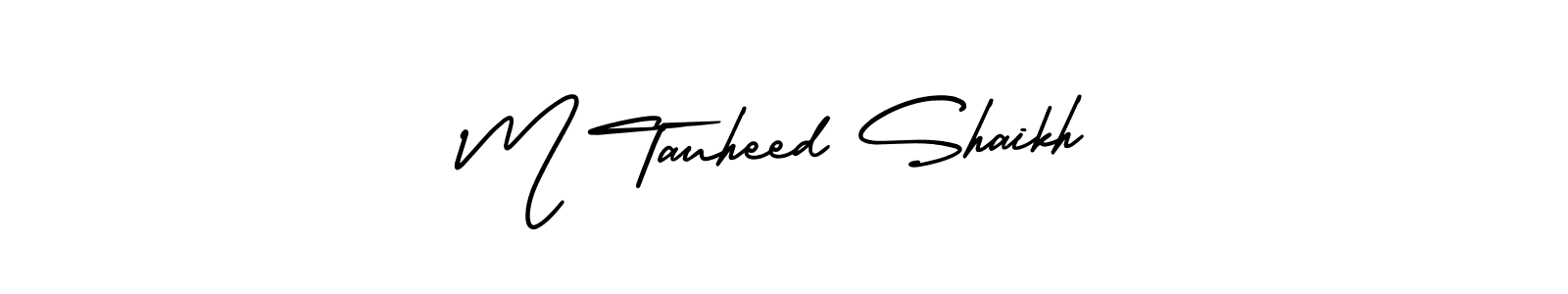 Use a signature maker to create a handwritten signature online. With this signature software, you can design (AmerikaSignatureDemo-Regular) your own signature for name M Tauheed Shaikh. M Tauheed Shaikh signature style 3 images and pictures png