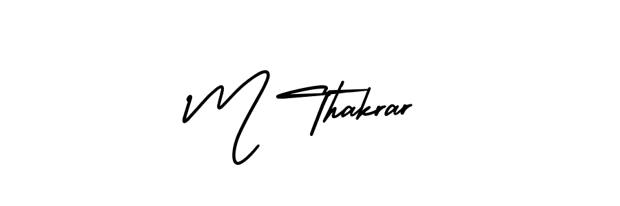 It looks lik you need a new signature style for name M Thakrar. Design unique handwritten (AmerikaSignatureDemo-Regular) signature with our free signature maker in just a few clicks. M Thakrar signature style 3 images and pictures png