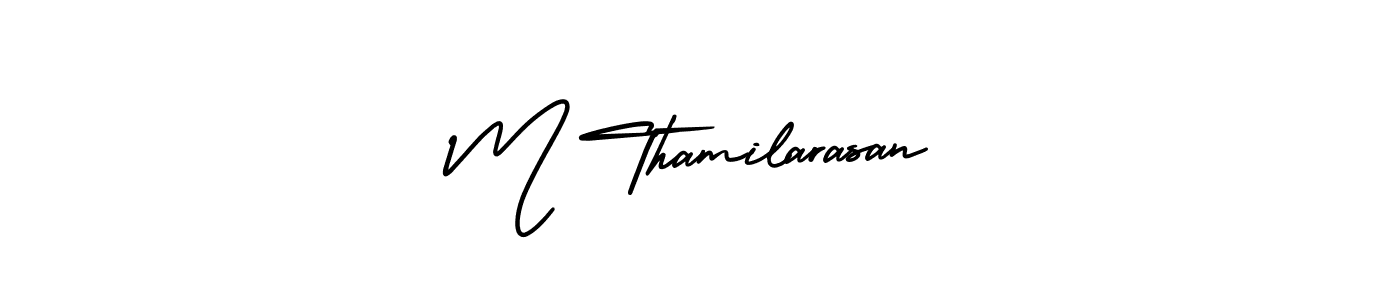 M Thamilarasan stylish signature style. Best Handwritten Sign (AmerikaSignatureDemo-Regular) for my name. Handwritten Signature Collection Ideas for my name M Thamilarasan. M Thamilarasan signature style 3 images and pictures png