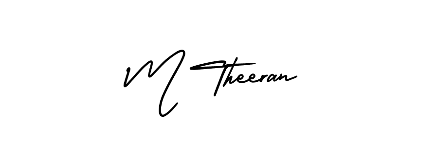 It looks lik you need a new signature style for name M Theeran. Design unique handwritten (AmerikaSignatureDemo-Regular) signature with our free signature maker in just a few clicks. M Theeran signature style 3 images and pictures png