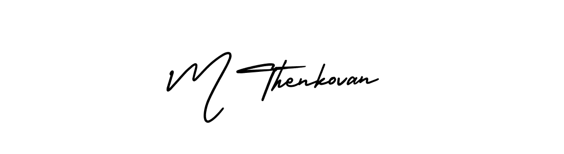 Use a signature maker to create a handwritten signature online. With this signature software, you can design (AmerikaSignatureDemo-Regular) your own signature for name M Thenkovan. M Thenkovan signature style 3 images and pictures png