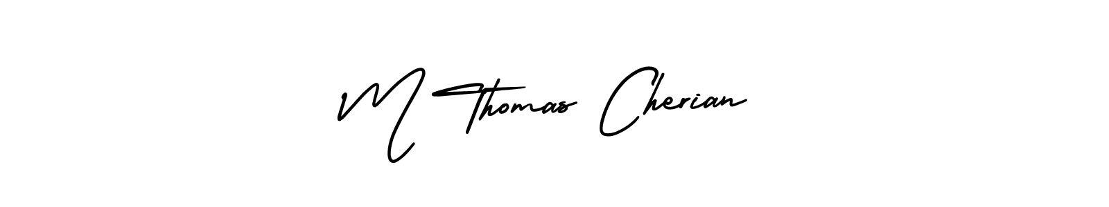 Design your own signature with our free online signature maker. With this signature software, you can create a handwritten (AmerikaSignatureDemo-Regular) signature for name M Thomas Cherian. M Thomas Cherian signature style 3 images and pictures png