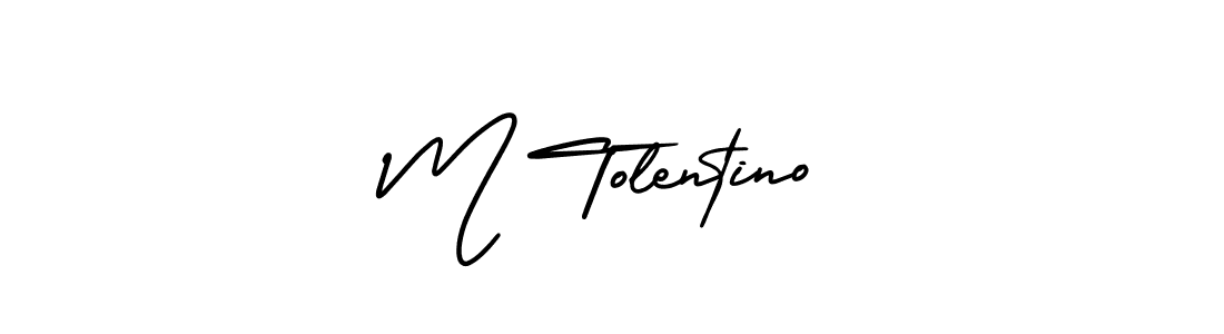 Create a beautiful signature design for name M Tolentino. With this signature (AmerikaSignatureDemo-Regular) fonts, you can make a handwritten signature for free. M Tolentino signature style 3 images and pictures png