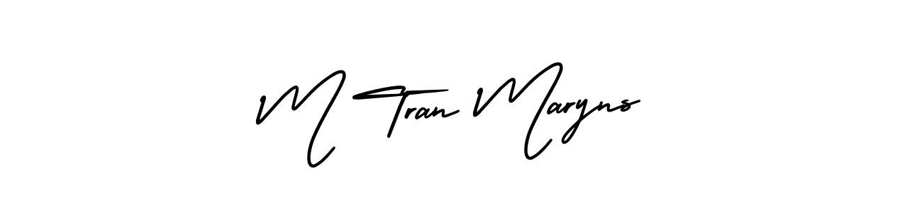 Use a signature maker to create a handwritten signature online. With this signature software, you can design (AmerikaSignatureDemo-Regular) your own signature for name M Tran Maryns. M Tran Maryns signature style 3 images and pictures png