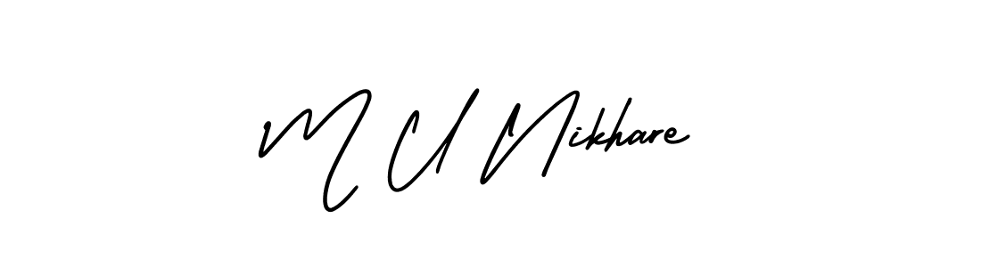 Make a short M U Nikhare signature style. Manage your documents anywhere anytime using AmerikaSignatureDemo-Regular. Create and add eSignatures, submit forms, share and send files easily. M U Nikhare signature style 3 images and pictures png