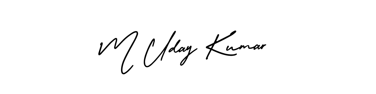 How to make M Uday Kumar name signature. Use AmerikaSignatureDemo-Regular style for creating short signs online. This is the latest handwritten sign. M Uday Kumar signature style 3 images and pictures png