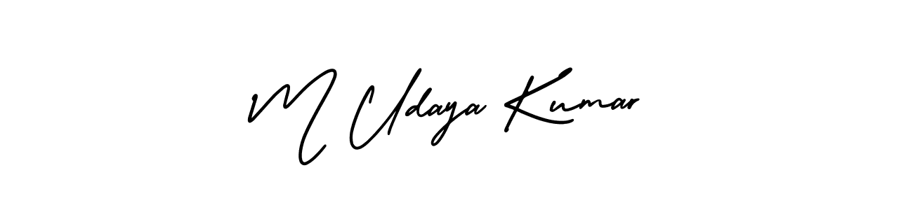 Make a beautiful signature design for name M Udaya Kumar. With this signature (AmerikaSignatureDemo-Regular) style, you can create a handwritten signature for free. M Udaya Kumar signature style 3 images and pictures png