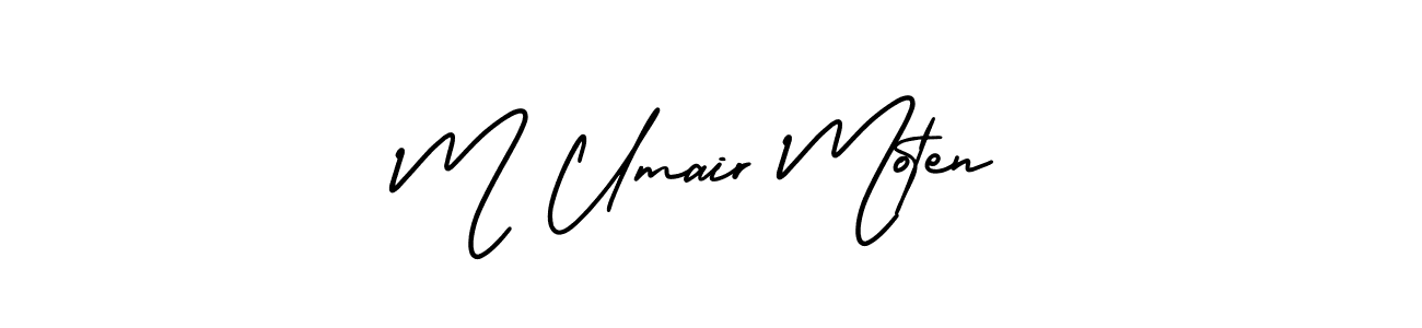 How to Draw M Umair Moten signature style? AmerikaSignatureDemo-Regular is a latest design signature styles for name M Umair Moten. M Umair Moten signature style 3 images and pictures png
