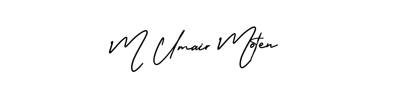 Check out images of Autograph of M Umair Moten name. Actor M Umair Moten Signature Style. AmerikaSignatureDemo-Regular is a professional sign style online. M Umair Moten signature style 3 images and pictures png