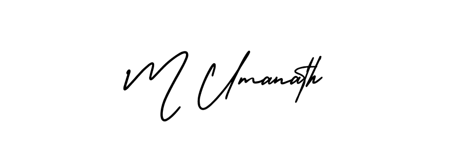 M Umanath stylish signature style. Best Handwritten Sign (AmerikaSignatureDemo-Regular) for my name. Handwritten Signature Collection Ideas for my name M Umanath. M Umanath signature style 3 images and pictures png