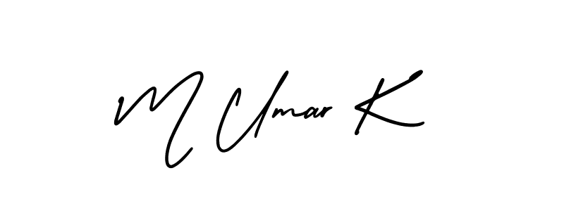 Design your own signature with our free online signature maker. With this signature software, you can create a handwritten (AmerikaSignatureDemo-Regular) signature for name M Umar K. M Umar K signature style 3 images and pictures png