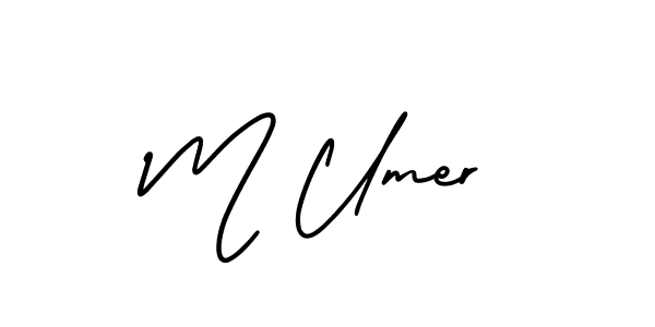 Create a beautiful signature design for name M Umer. With this signature (AmerikaSignatureDemo-Regular) fonts, you can make a handwritten signature for free. M Umer signature style 3 images and pictures png