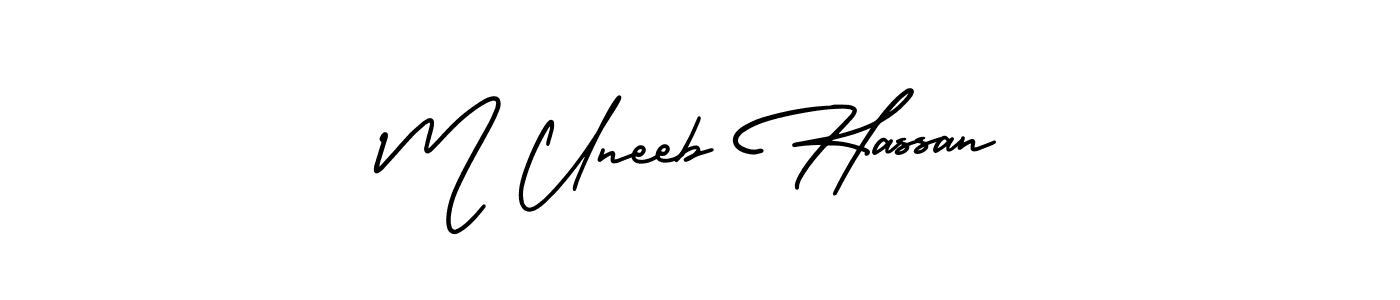 M Uneeb Hassan stylish signature style. Best Handwritten Sign (AmerikaSignatureDemo-Regular) for my name. Handwritten Signature Collection Ideas for my name M Uneeb Hassan. M Uneeb Hassan signature style 3 images and pictures png