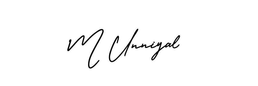 Make a beautiful signature design for name M Unniyal. With this signature (AmerikaSignatureDemo-Regular) style, you can create a handwritten signature for free. M Unniyal signature style 3 images and pictures png