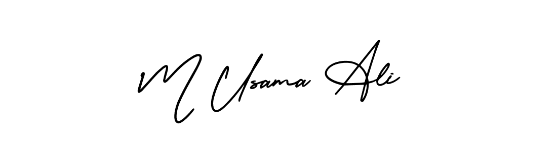 It looks lik you need a new signature style for name M Usama Ali. Design unique handwritten (AmerikaSignatureDemo-Regular) signature with our free signature maker in just a few clicks. M Usama Ali signature style 3 images and pictures png