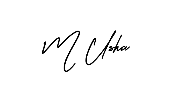 Make a beautiful signature design for name M Usha. Use this online signature maker to create a handwritten signature for free. M Usha signature style 3 images and pictures png
