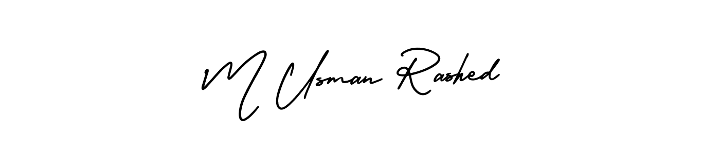 Design your own signature with our free online signature maker. With this signature software, you can create a handwritten (AmerikaSignatureDemo-Regular) signature for name M Usman Rashed. M Usman Rashed signature style 3 images and pictures png