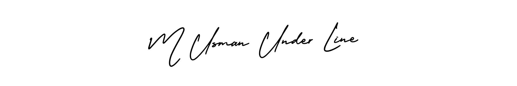 The best way (AmerikaSignatureDemo-Regular) to make a short signature is to pick only two or three words in your name. The name M Usman Under Line include a total of six letters. For converting this name. M Usman Under Line signature style 3 images and pictures png