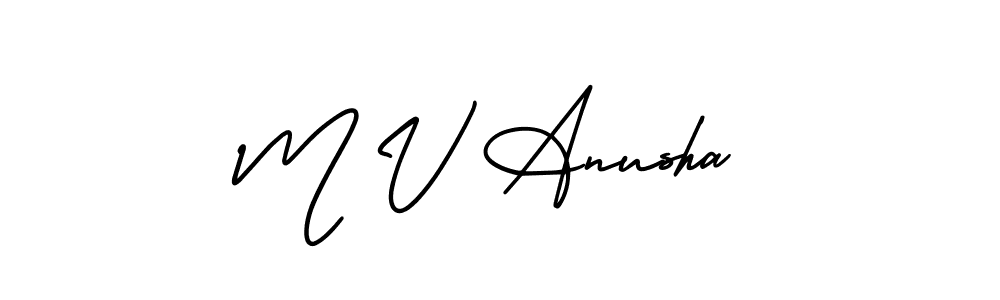 Also we have M V Anusha name is the best signature style. Create professional handwritten signature collection using AmerikaSignatureDemo-Regular autograph style. M V Anusha signature style 3 images and pictures png