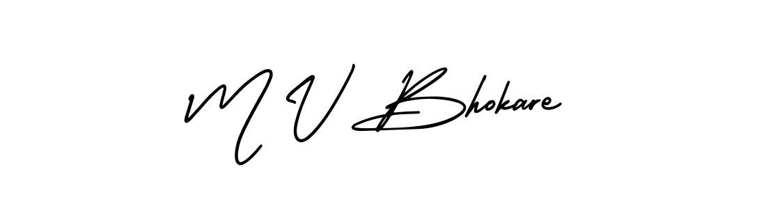 Make a beautiful signature design for name M V Bhokare. With this signature (AmerikaSignatureDemo-Regular) style, you can create a handwritten signature for free. M V Bhokare signature style 3 images and pictures png