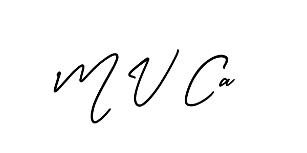 Use a signature maker to create a handwritten signature online. With this signature software, you can design (AmerikaSignatureDemo-Regular) your own signature for name M V Ca. M V Ca signature style 3 images and pictures png