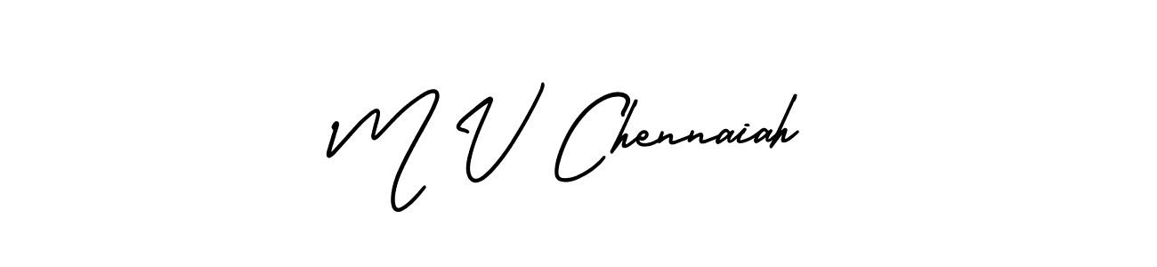 How to make M V Chennaiah signature? AmerikaSignatureDemo-Regular is a professional autograph style. Create handwritten signature for M V Chennaiah name. M V Chennaiah signature style 3 images and pictures png