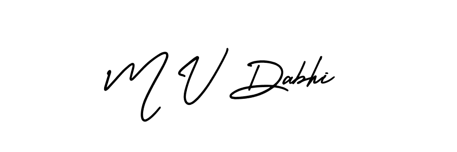 Also we have M V Dabhi name is the best signature style. Create professional handwritten signature collection using AmerikaSignatureDemo-Regular autograph style. M V Dabhi signature style 3 images and pictures png