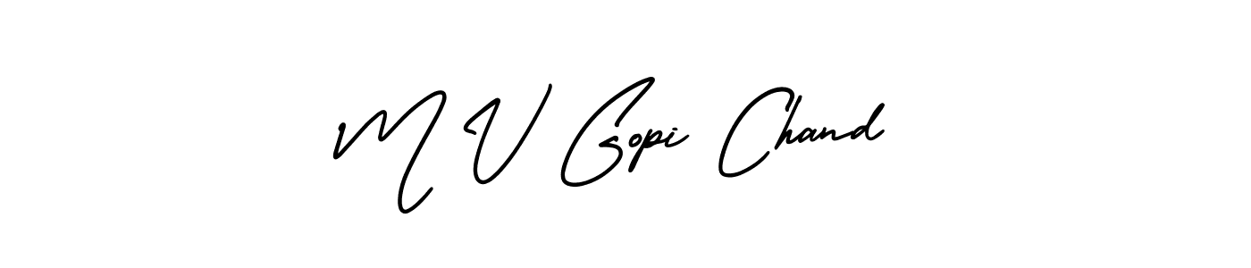 Create a beautiful signature design for name M V Gopi Chand. With this signature (AmerikaSignatureDemo-Regular) fonts, you can make a handwritten signature for free. M V Gopi Chand signature style 3 images and pictures png