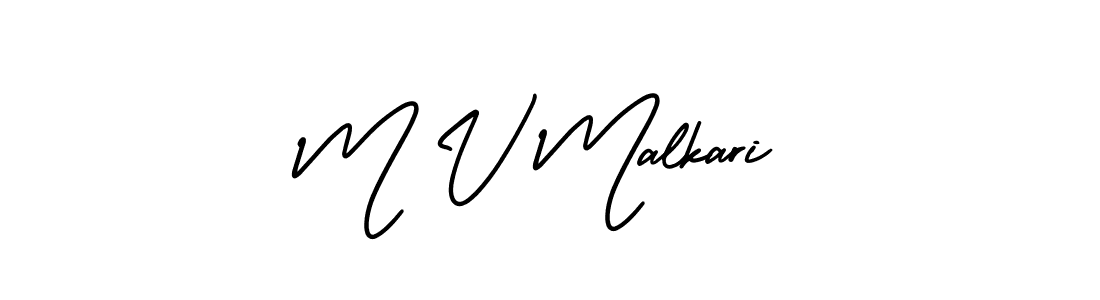 How to make M V Malkari signature? AmerikaSignatureDemo-Regular is a professional autograph style. Create handwritten signature for M V Malkari name. M V Malkari signature style 3 images and pictures png