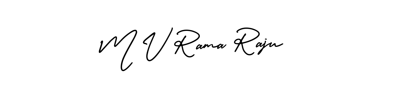 This is the best signature style for the M V Rama Raju name. Also you like these signature font (AmerikaSignatureDemo-Regular). Mix name signature. M V Rama Raju signature style 3 images and pictures png