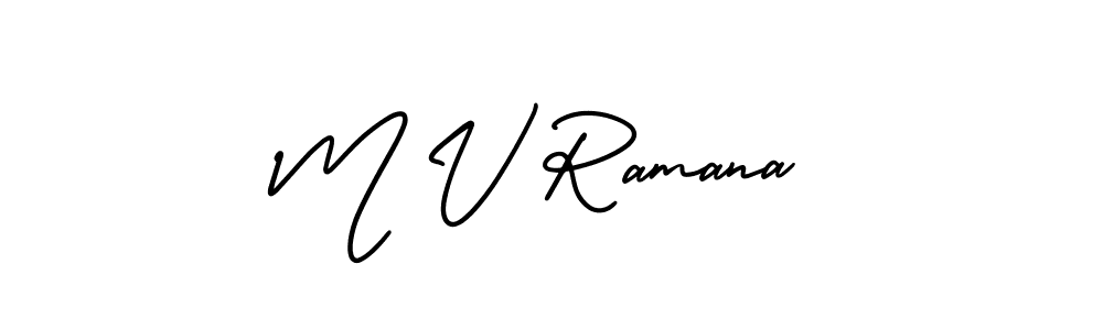 Create a beautiful signature design for name M V Ramana. With this signature (AmerikaSignatureDemo-Regular) fonts, you can make a handwritten signature for free. M V Ramana signature style 3 images and pictures png