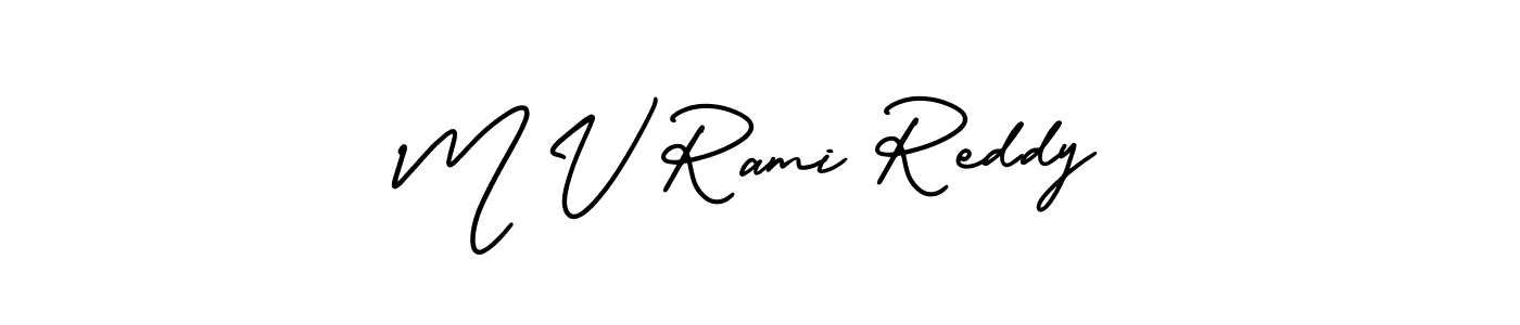 Make a short M V Rami Reddy signature style. Manage your documents anywhere anytime using AmerikaSignatureDemo-Regular. Create and add eSignatures, submit forms, share and send files easily. M V Rami Reddy signature style 3 images and pictures png