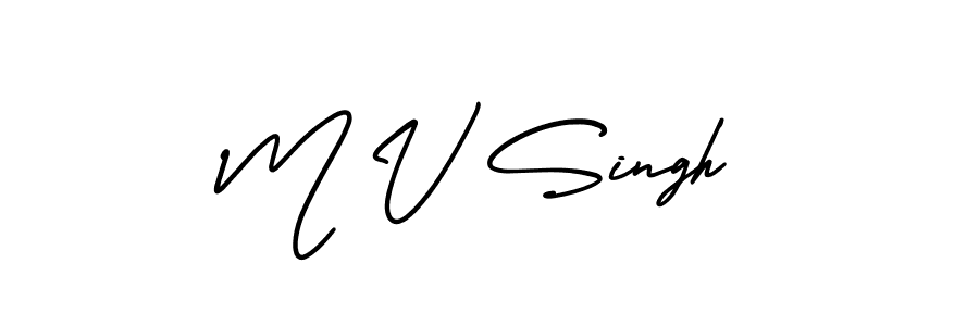 Design your own signature with our free online signature maker. With this signature software, you can create a handwritten (AmerikaSignatureDemo-Regular) signature for name M V Singh. M V Singh signature style 3 images and pictures png