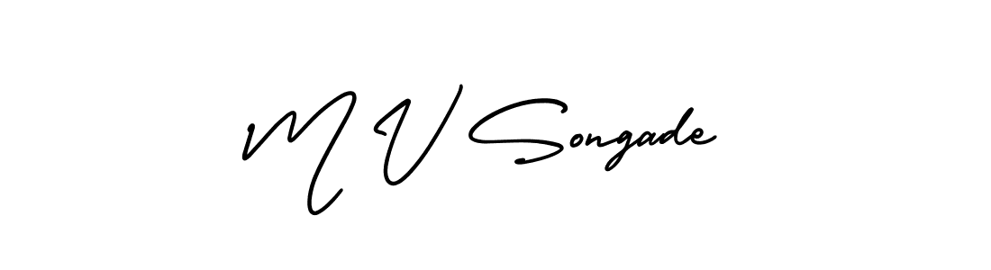 This is the best signature style for the M V Songade name. Also you like these signature font (AmerikaSignatureDemo-Regular). Mix name signature. M V Songade signature style 3 images and pictures png