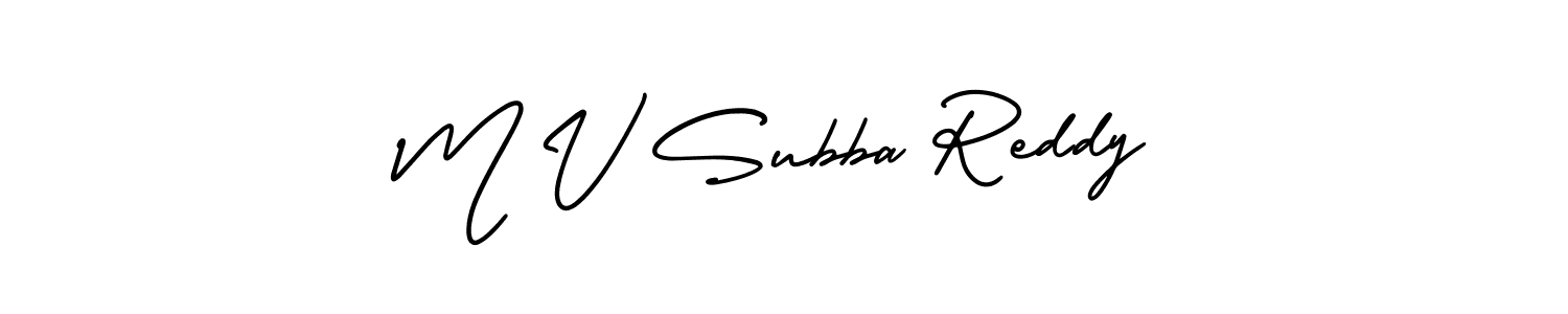 if you are searching for the best signature style for your name M V Subba Reddy. so please give up your signature search. here we have designed multiple signature styles  using AmerikaSignatureDemo-Regular. M V Subba Reddy signature style 3 images and pictures png