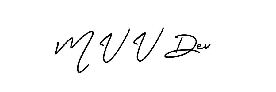 AmerikaSignatureDemo-Regular is a professional signature style that is perfect for those who want to add a touch of class to their signature. It is also a great choice for those who want to make their signature more unique. Get M V V Dev name to fancy signature for free. M V V Dev signature style 3 images and pictures png