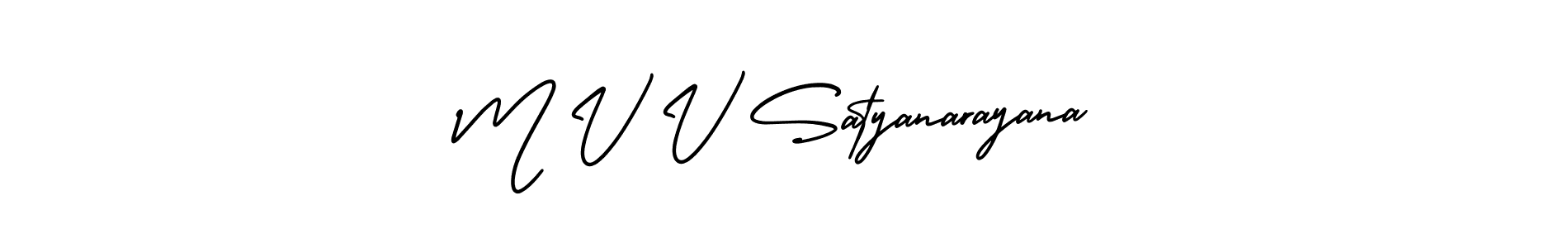 Also You can easily find your signature by using the search form. We will create M V V Satyanarayana name handwritten signature images for you free of cost using AmerikaSignatureDemo-Regular sign style. M V V Satyanarayana signature style 3 images and pictures png