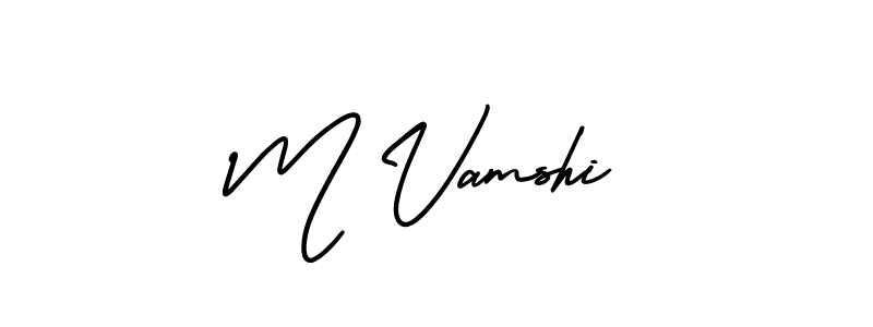 Use a signature maker to create a handwritten signature online. With this signature software, you can design (AmerikaSignatureDemo-Regular) your own signature for name M Vamshi. M Vamshi signature style 3 images and pictures png