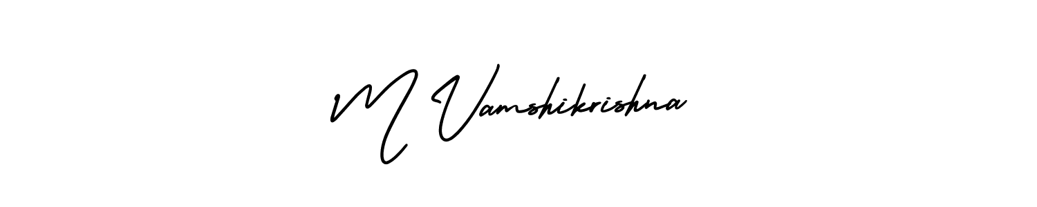 AmerikaSignatureDemo-Regular is a professional signature style that is perfect for those who want to add a touch of class to their signature. It is also a great choice for those who want to make their signature more unique. Get M Vamshikrishna name to fancy signature for free. M Vamshikrishna signature style 3 images and pictures png