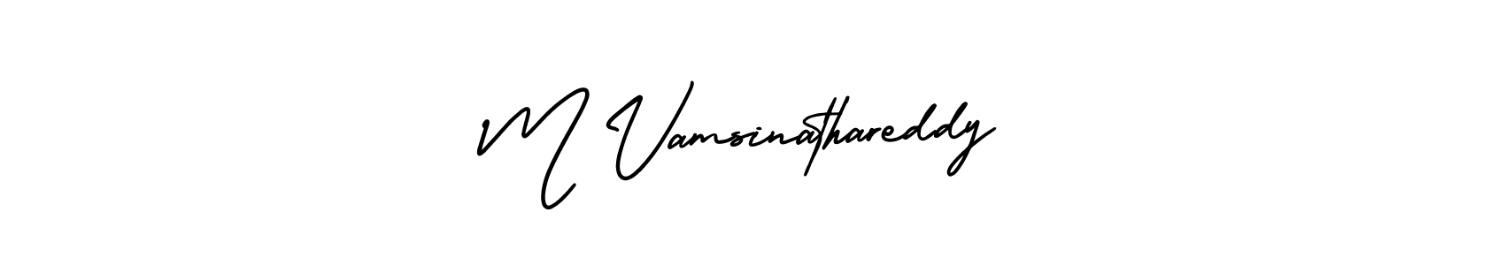 M Vamsinathareddy stylish signature style. Best Handwritten Sign (AmerikaSignatureDemo-Regular) for my name. Handwritten Signature Collection Ideas for my name M Vamsinathareddy. M Vamsinathareddy signature style 3 images and pictures png