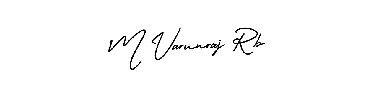 Design your own signature with our free online signature maker. With this signature software, you can create a handwritten (AmerikaSignatureDemo-Regular) signature for name M Varunraj Rb. M Varunraj Rb signature style 3 images and pictures png